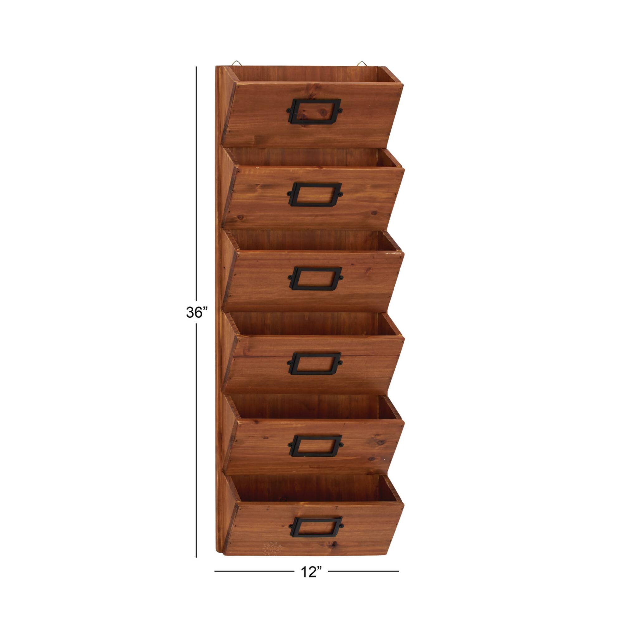 36" Brown Wood Traditional Magazine Rack Holder